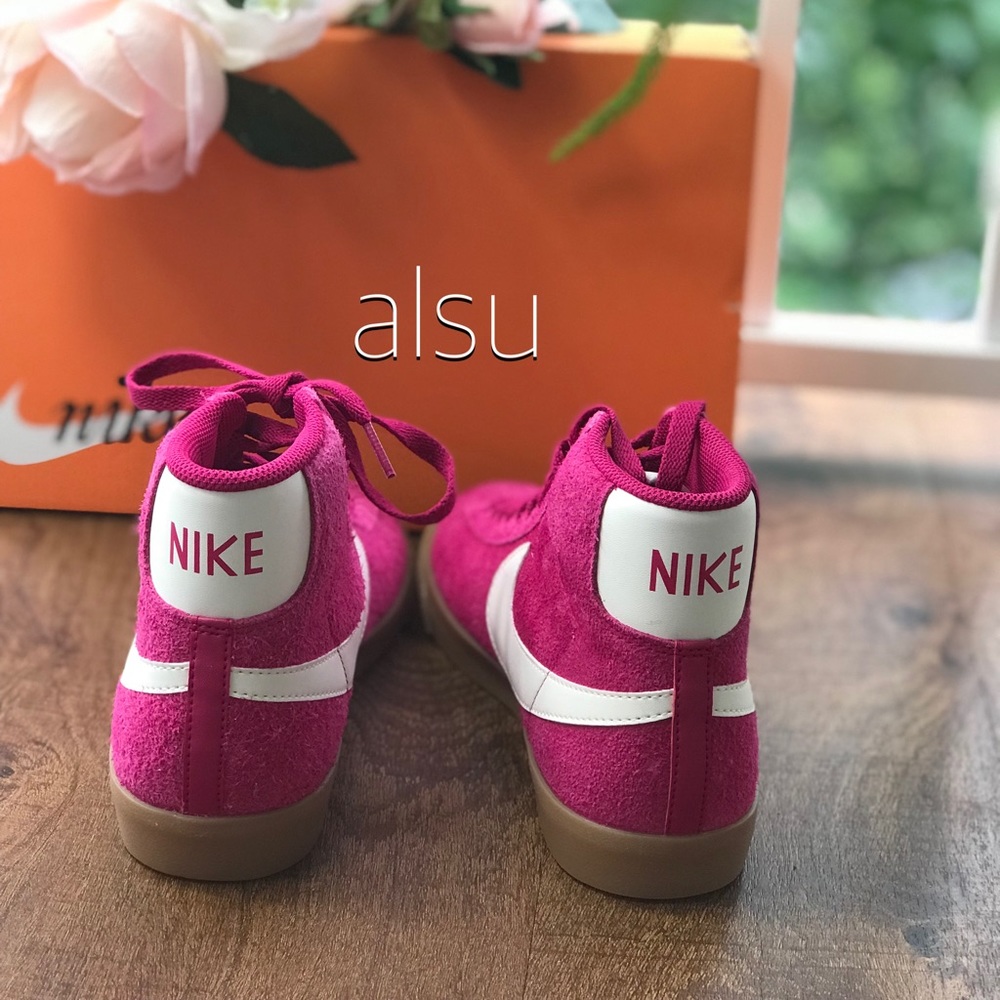 NWT Nike Blazer Mid Suede Pink Fog WMNS - Picture 6 of 8